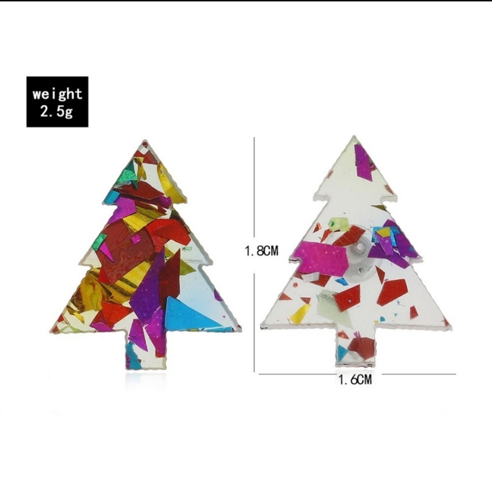 🆕️ Colorful Christmas Tree Studs - Picture 2 of 5